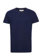 Regular Fit Round Neck T-Shirt Tops T-shirts Short-sleeved Blue Revolu...