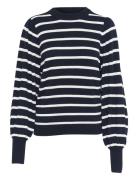 Kamala Stripe Knit Pullover Tops Knitwear Jumpers Navy Kaffe