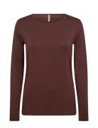 Sc-Marica Tops T-shirts & Tops Long-sleeved Brown Soyaconcept