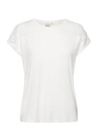 Crtrulla Jersey T-Shirt Tops T-shirts & Tops Short-sleeved White Cream