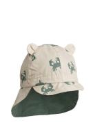 Gorm Reversible Sun Hat With Ears Solhatt Green Liewood