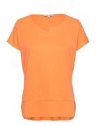 T-Shirt Fabric Mix Tops T-shirts & Tops Short-sleeved Orange Tom Tailo...