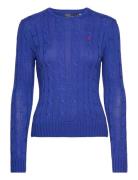 60/2X12 Pima Cotton-Lsl-Plo Tops Knitwear Jumpers Blue Polo Ralph Laur...