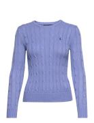 Cable-Knit Cotton Crewneck Sweater Tops Knitwear Jumpers Blue Polo Ral...