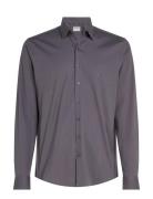Poplin Stretch Slim Shirt Tops Shirts Business Grey Calvin Klein