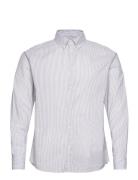 Kristian Stripe Shirt Tops Shirts Casual Grey Les Deux