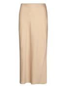 Viellette Hw Midi Skirt - Noos Langt Skjørt Beige Vila