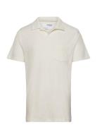 Slhrelax-Terry Ss Resort Polo Ex Tops Polos Short-sleeved Cream Select...