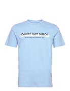 Printed T-Shirt Tops T-shirts Short-sleeved Blue Tom Tailor