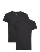 V-Neck T-Shirt 2-Pack Tops T-shirts Short-sleeved Black GANT
