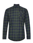 Checked Twill Shirt L/S Tops Shirts Casual Navy Lindbergh