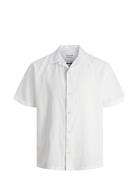 Jjesummer Resort Linen Shirt Ss Sn Tops Shirts Short-sleeved White Jac...