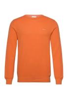 Cotton Pique C-Neck Tops Knitwear Round Necks Orange GANT