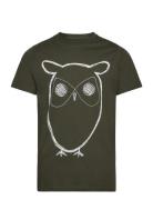 Alder Big Owl Tee - Gots/Vegan Tops T-shirts Short-sleeved Green Knowl...