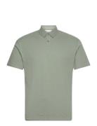 Jprcc Soft Linen Blend Ss Polo Tops Polos Short-sleeved Green Jack & J...