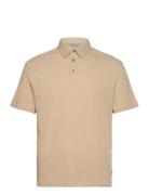 Jprcc Soft Linen Blend Ss Polo Tops Polos Short-sleeved Beige Jack & J...