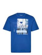 Photoprint T-Shirt Tops T-shirts Short-sleeved Blue Tom Tailor
