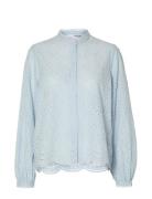 Slftatiana L/S Embr Shirt Noos Tops Shirts Long-sleeved Blue Selected ...