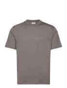 Mercerized Slim Fit T-Shirt Tops T-shirts Short-sleeved Grey Mango