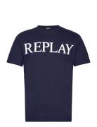 T-Shirt Regular Pure Logo Tops T-shirts Short-sleeved Navy Replay