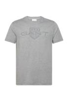 Logo Ss T-Shirt Tops T-shirts Short-sleeved Grey GANT