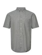 Cotton/Linen Shirt S/S Tops Shirts Short-sleeved Green Lindbergh