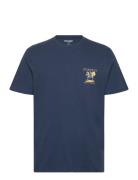 Graphic Tee Tops T-shirts Short-sleeved Navy Wrangler