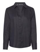 Linen 100% Shirt Tops Shirts Long-sleeved Black Mango