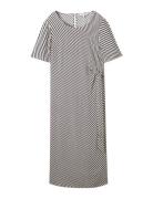 Striped Dress With Knot Knelang Kjole Multi/patterned Tom Tailor