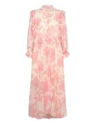 Maxi Chiffon Printed Dress Maxikjole Festkjole Pink Stella Nova