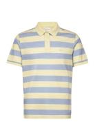 Heavy Washed Striped Polo Tops Polos Short-sleeved Yellow GANT