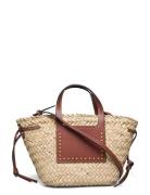 Basket Bag With Studs Detail Bags Totes Brown Mango