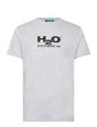 Logo Tee Tops T-shirts Short-sleeved Grey H2O