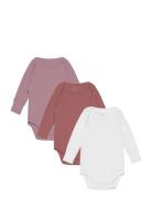 3 Pack Rib Jersey Long Sleeve Body Bodies Long-sleeved Pink Copenhagen...