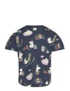 Top Ss Moomin Aop Tops T-shirts Short-sleeved Blue Lindex