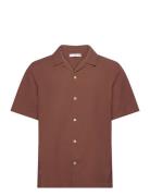 Regular-Fit 100% Seersucker Cotton Shirt Tops T-shirts Short-sleeved B...