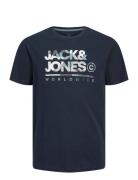 Jjluke Tee Ss Crew Neck Jnr Tops T-shirts Short-sleeved Blue Jack & J ...