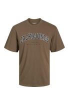 Jjecaleb Varsity Tee Ss O-Neck Noos Tops T-shirts Short-sleeved Brown ...