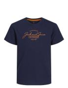 Jjferris Tee Ss Crew Neck Jnr Tops T-shirts Short-sleeved Navy Jack & ...