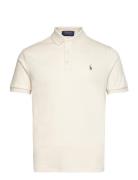 Pima Polo-Ssl-Knt Tops Polos Short-sleeved Cream Polo Ralph Lauren