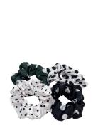 Happy Dot Scrunchy Set Accessories Hair Accessories Scrunchies Black P...