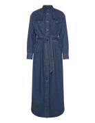 Belted Western Dress Knelang Kjole Blue Lee Jeans