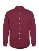 Featherweight Mesh-Lsl-Knt Designers Shirts Casual Burgundy Polo Ralph...