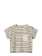 Dodoma Baby Stripe Shortsleeve T-Shirt Tops T-shirts Short-sleeved Bei...