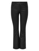 Carblush Mid Flared Coated Pnt Noos Bottoms Trousers Flared Black ONLY...