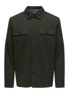 Onsnewkodyl Overshirt Sweat Tops Overshirts Khaki Green ONLY & SONS