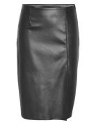 Nmclara Hw Slit Midi Length Skirt Noos Knelangt Skjørt Black NOISY MAY