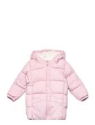 Padded Anorak With Shearling Lining Fôret Jakke Pink Mango