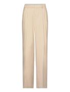 Chalk-Stripe Trousers Bottoms Trousers Suitpants Beige Mango