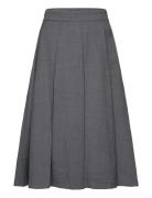 Plank Midi-Skirt Knelangt Skjørt Grey Mango